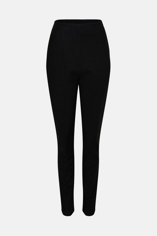 Warehouse High Waisted Compact Cotton Trouser 4
