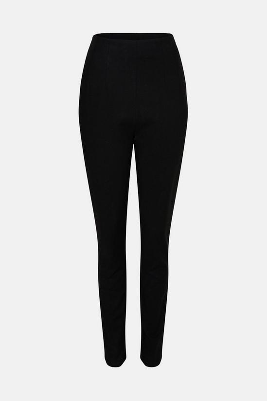 Warehouse High Waisted Compact Cotton Trouser 5