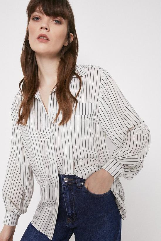 Warehouse Shirt With Pleat And Pockets In Stripe 1