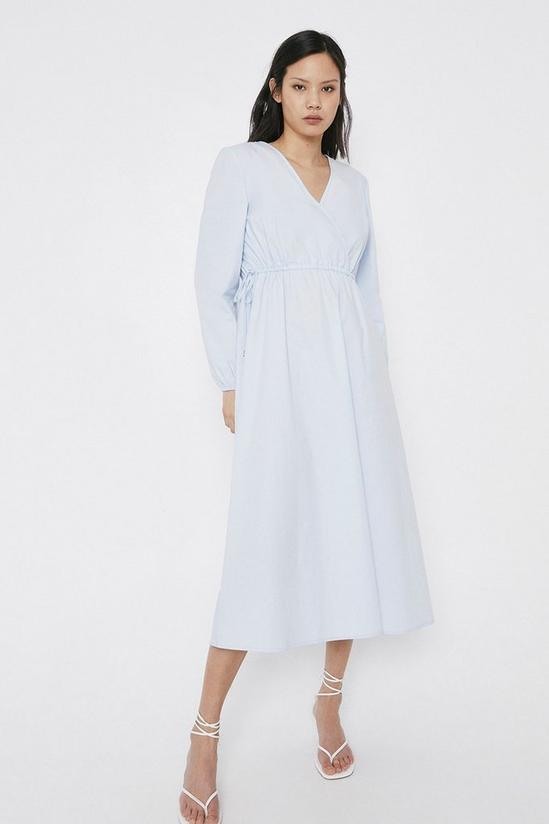 Warehouse Cotton Wrap Dress With Drawcord 4