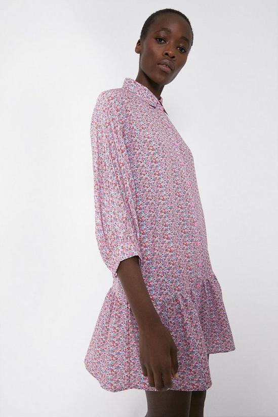 Warehouse Mini Swing Dress In Ditsy Floral 1