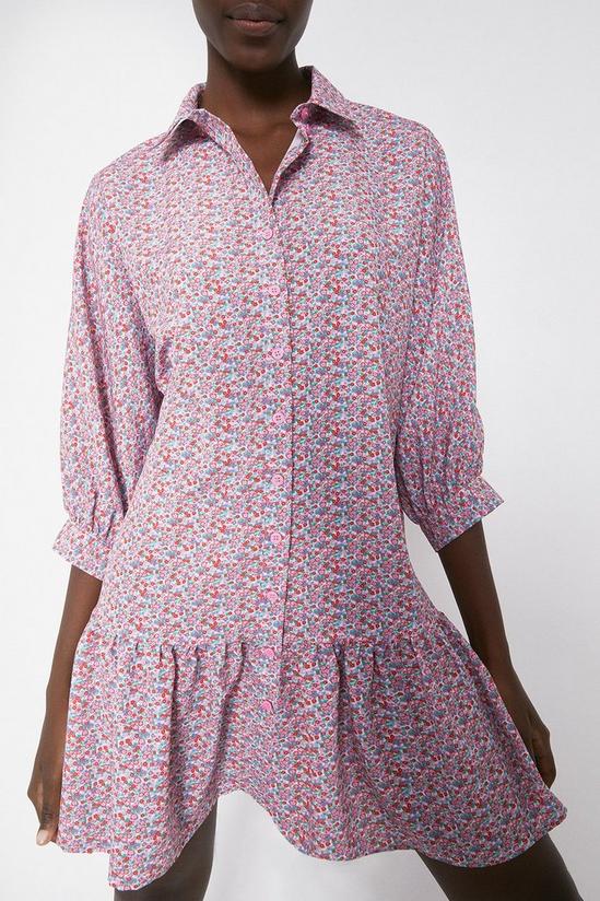 Warehouse Mini Swing Dress In Ditsy Floral 4