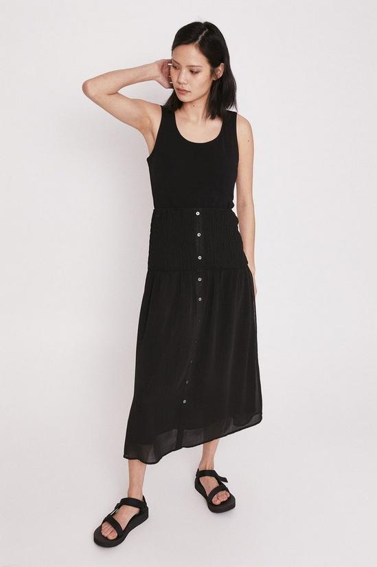 Warehouse Midi Skirt With Shirred Waist 1
