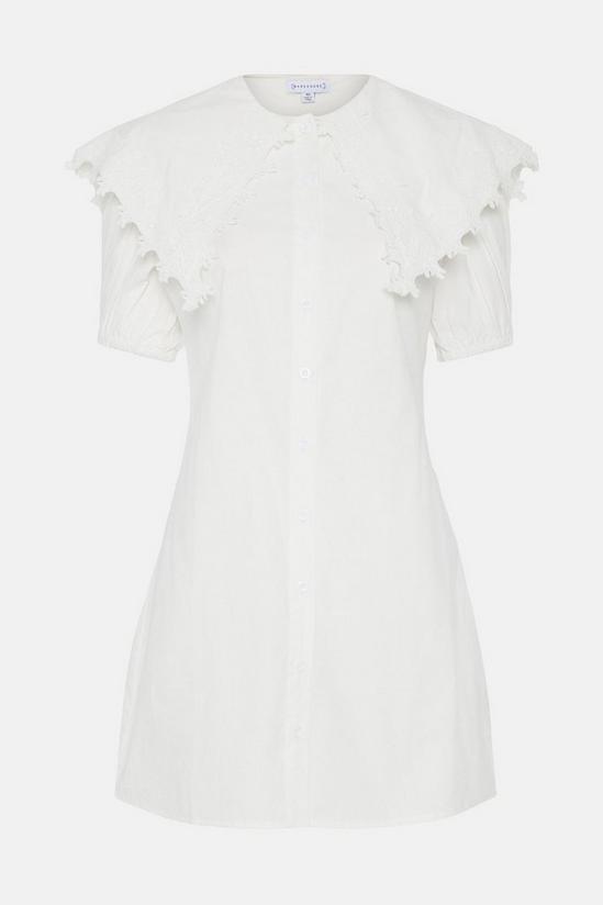 Warehouse Cotton Mini Dress With Lace Collar 5