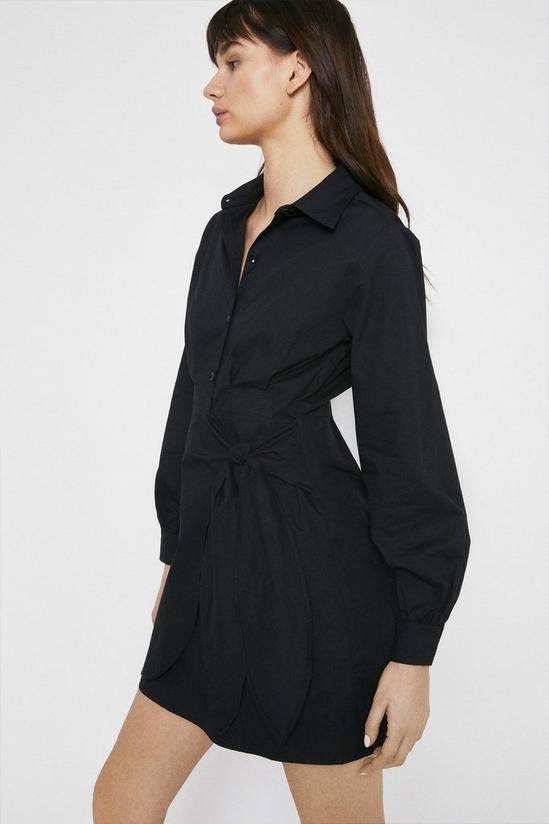 Warehouse Mini Shirt Dress With Wrap In Cotton 1