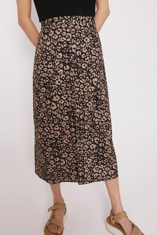 Warehouse Skirt With Buttons In Animal Print 2
