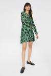 Warehouse Mini Dress With Knot Front In Floral thumbnail 1