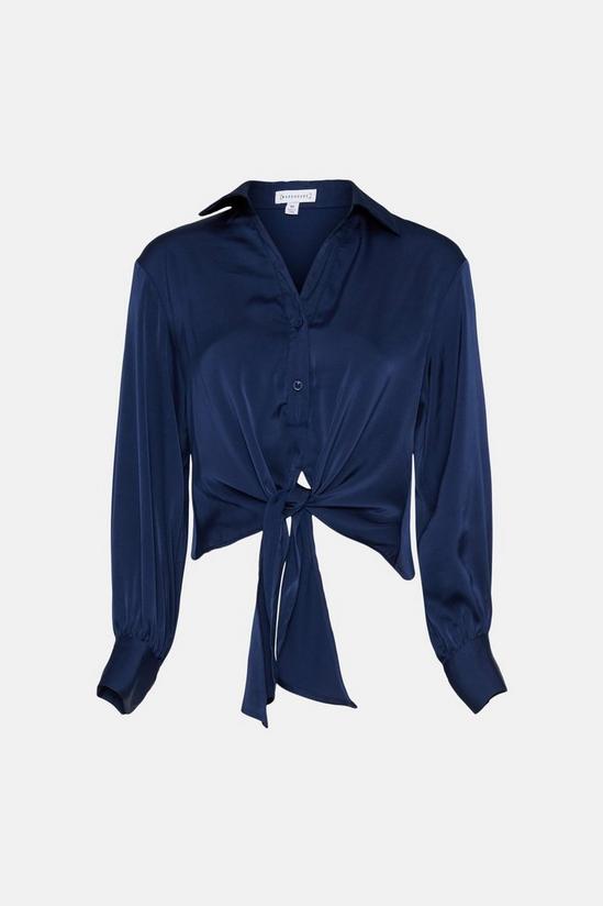 Warehouse Satin Shirt With Tie Front 5