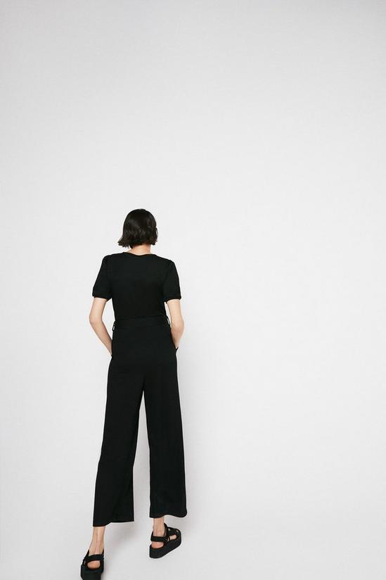 Warehouse Pique Puff Sleeve Belted Jumpsuit 3