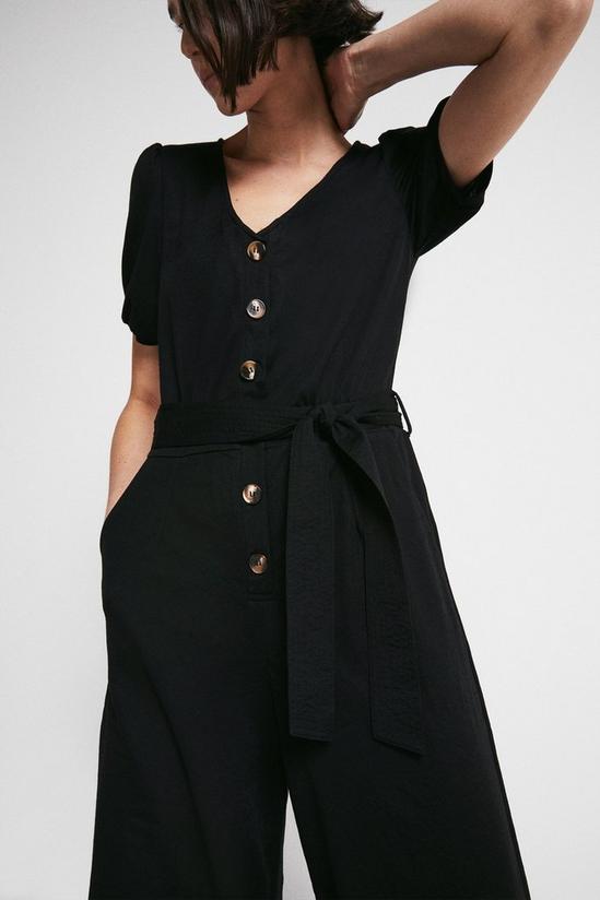 Warehouse Pique Puff Sleeve Belted Jumpsuit 4