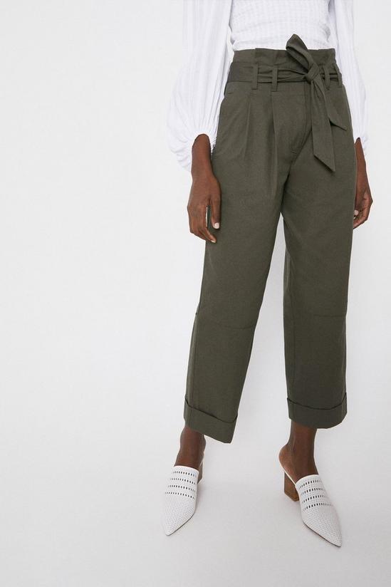 Warehouse Twill Paperbag Belted Trousers 1
