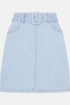 Warehouse Denim Belted Mini Pelmet Skirt thumbnail 5