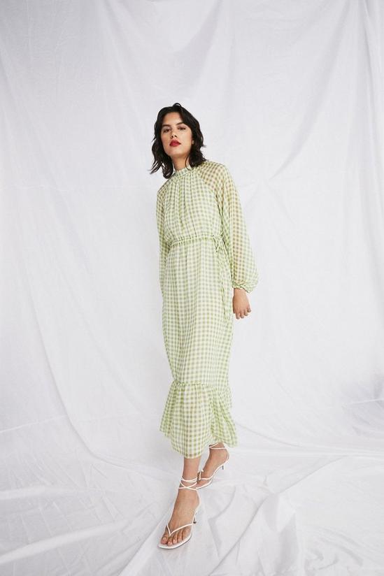 Warehouse Maxi Dress In Gingham 2