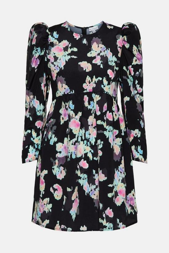 Warehouse Puff Sleeve Dress In Printed Floral 5