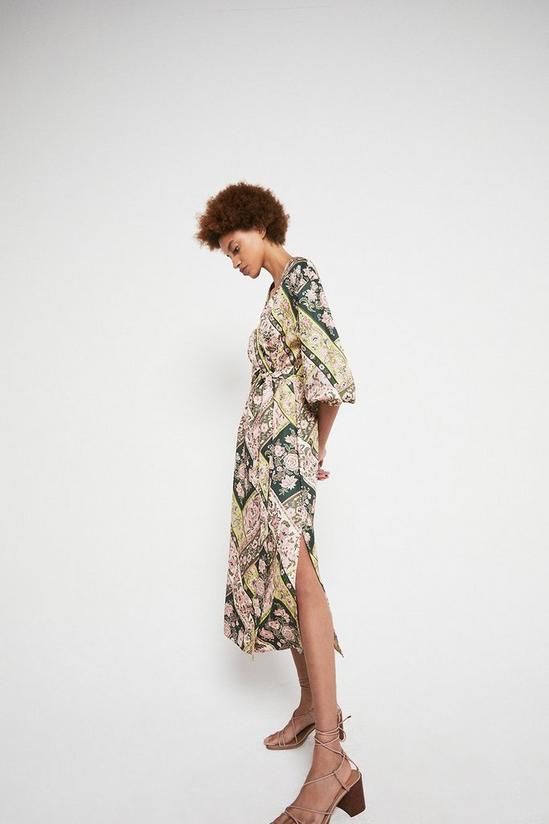 Warehouse Kimono Dress In Scarf Print 4
