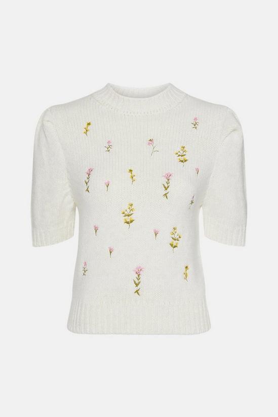 Warehouse Embroidered Cosy Knitted Tee 5