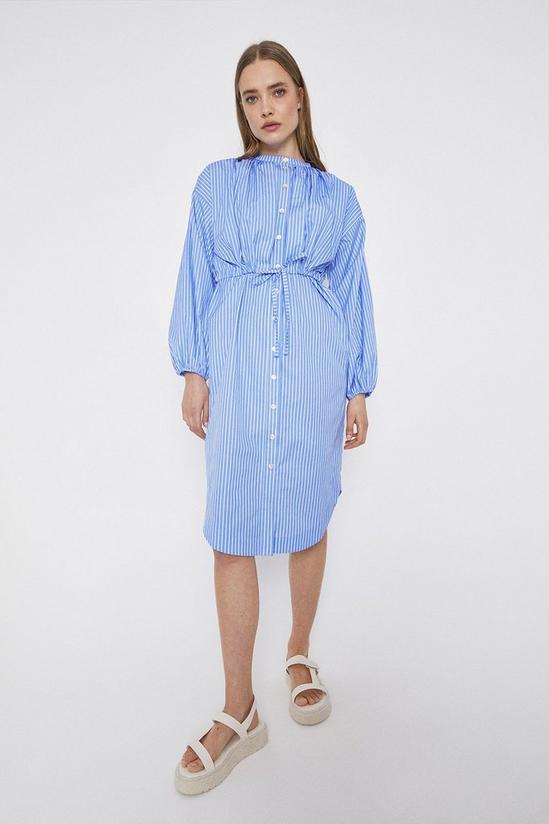 Warehouse Stripe Shirt Dress With Double Layer 1