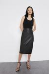 Warehouse Real Leather Pencil Skirt thumbnail 1