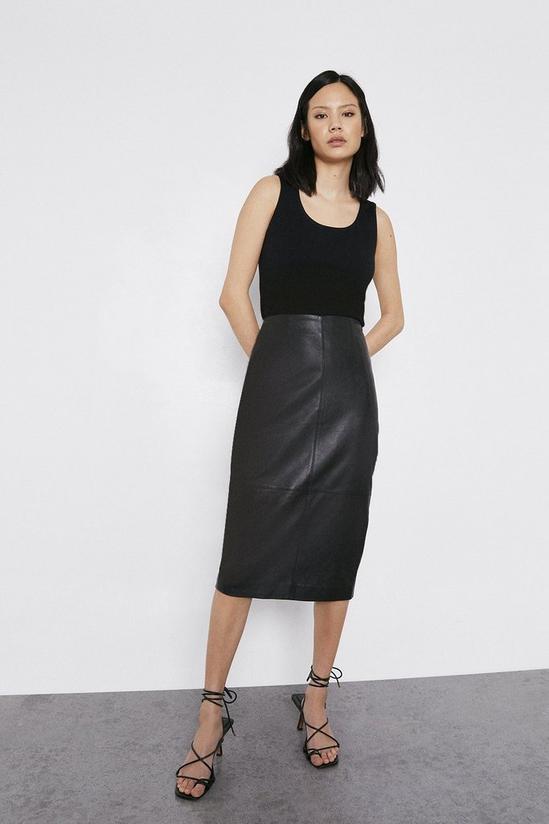 Warehouse Real Leather Pencil Skirt 1