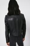 Warehouse Real Leather Collarless Gold Button Jacket thumbnail 3
