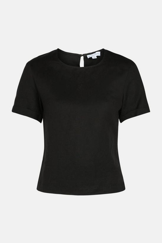 Warehouse Linen Mix Rib Neckline T-shirt 5