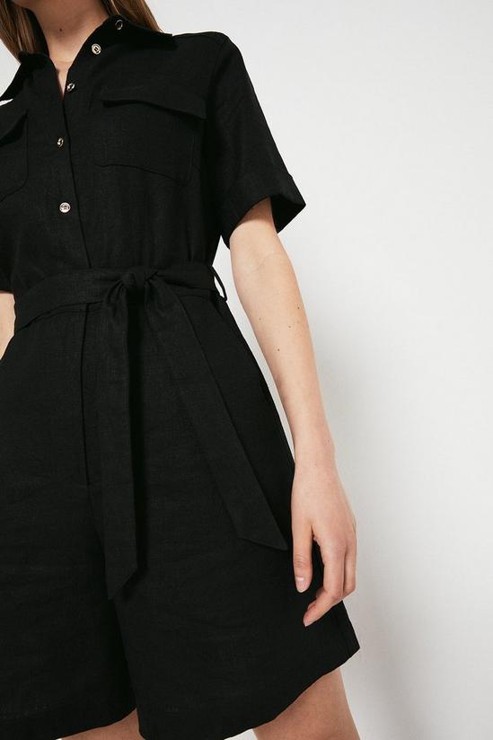 Warehouse Linen Mix Belted Playsuit 2