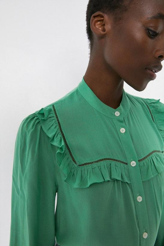 Warehouse Shirt With Frill And Trim 1