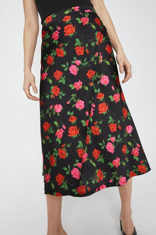 Warehouse Satin Wrap Skirt In Print 1