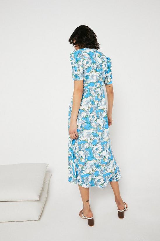 Warehouse Midi Dress With Buttons In Swirl Floral 3