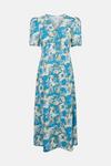 Warehouse Midi Dress With Buttons In Swirl Floral thumbnail 5