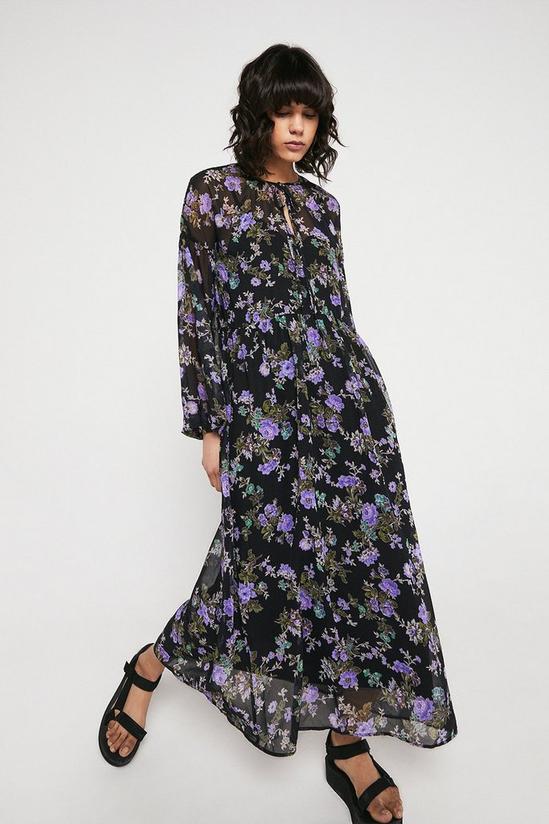 Warehouse Midi Smock Dress In Floral 1