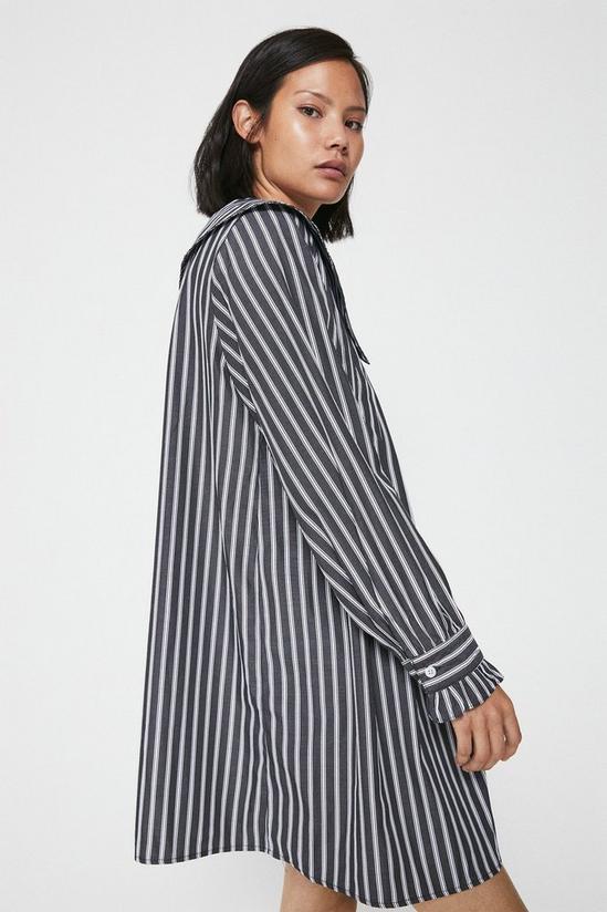 Warehouse Swing Dress In Stripe With Collar 2