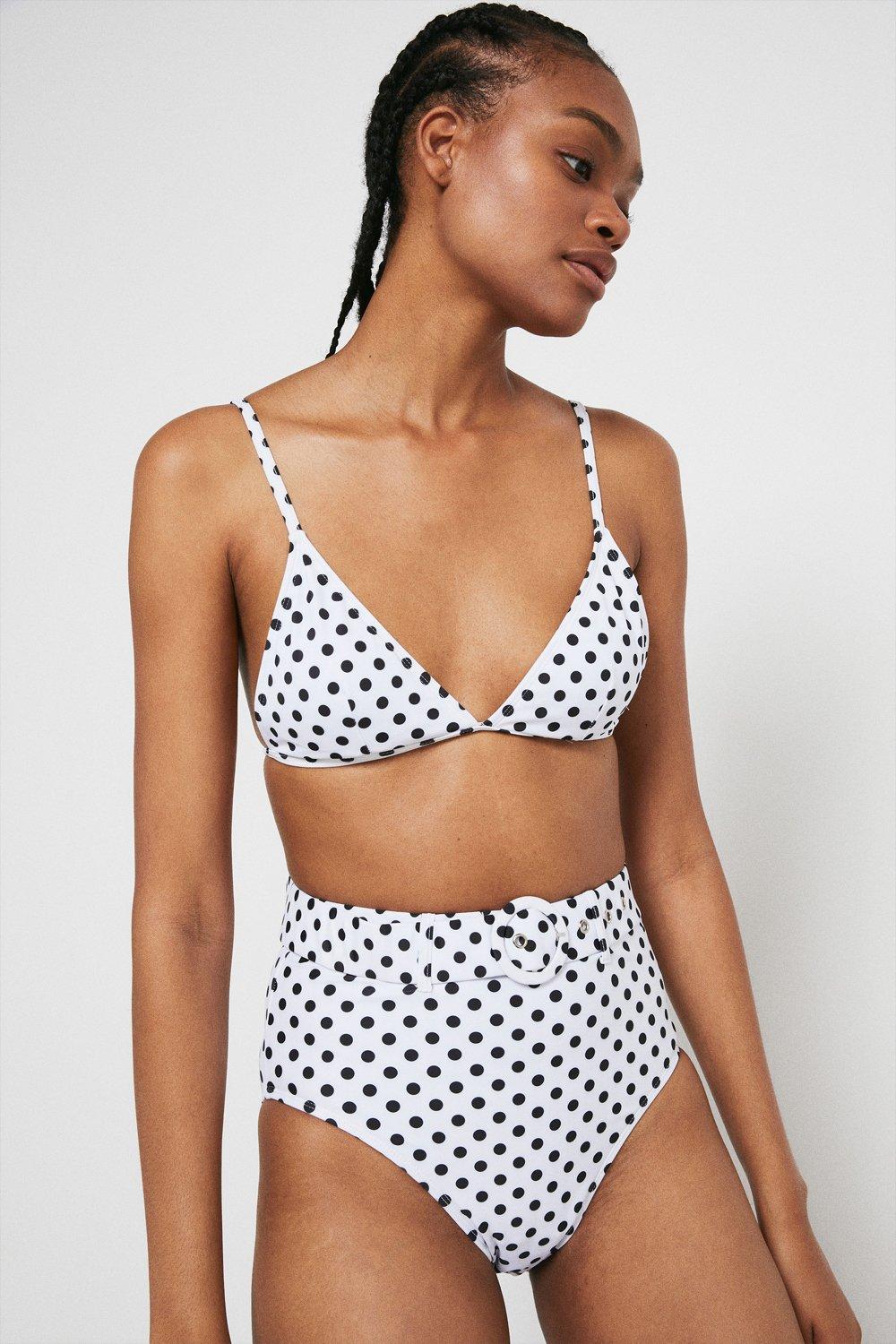 Polka dot cheap high waisted swimsuit