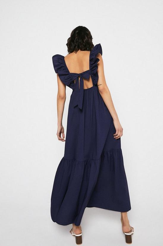 Warehouse Maxi Dress In Cotton With Frill 3