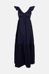 Warehouse Maxi Dress In Cotton With Frill thumbnail 5