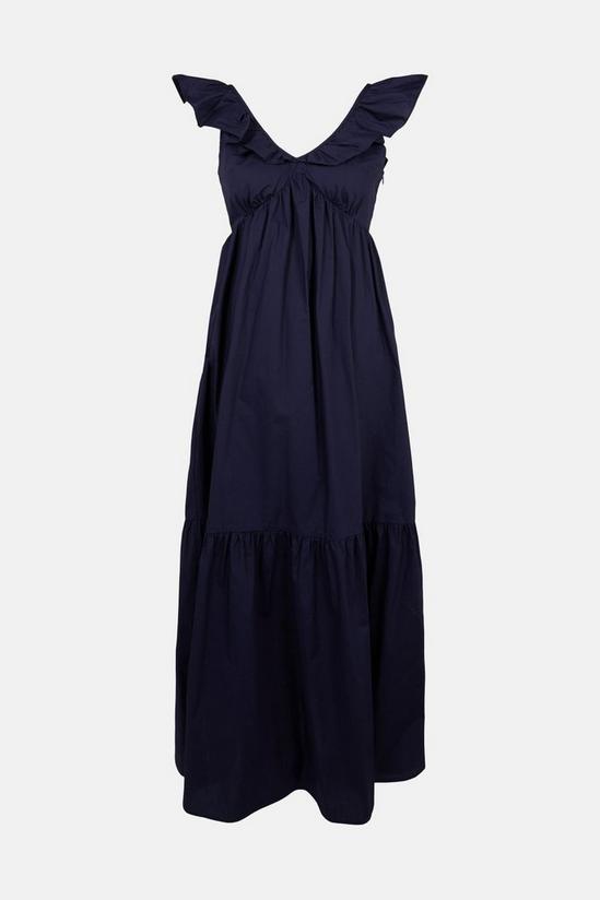 Warehouse Maxi Dress In Cotton With Frill 5