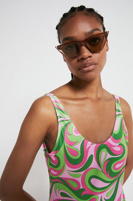 Warehouse Psychedelic Swirl Low Back Swimsuit 2