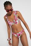 Warehouse Patched Blossom Underwire Ruffle Bikini Top thumbnail 2