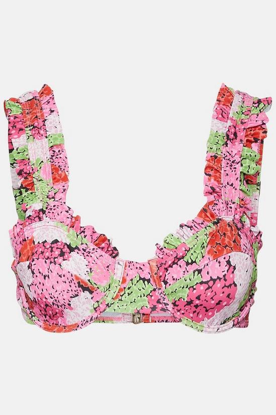 Warehouse Patched Blossom Underwire Ruffle Bikini Top 5
