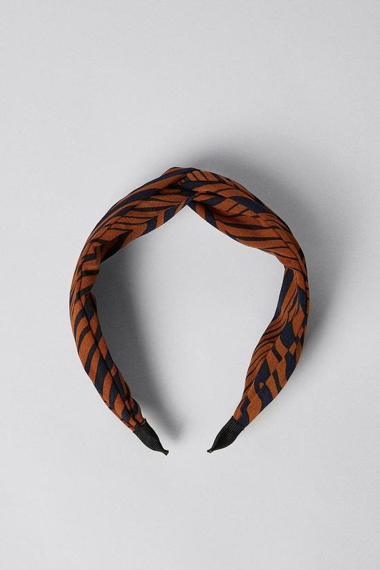 Warehouse Zebra Printed Twist Detail Headband 1
