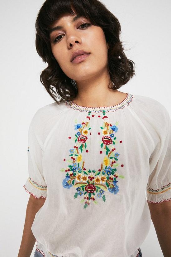 Warehouse Top With Coloured Embroidery 1