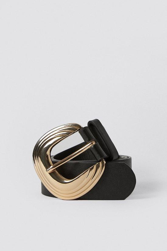 Warehouse Gold Buckle Detail Faux Leather Belt 2