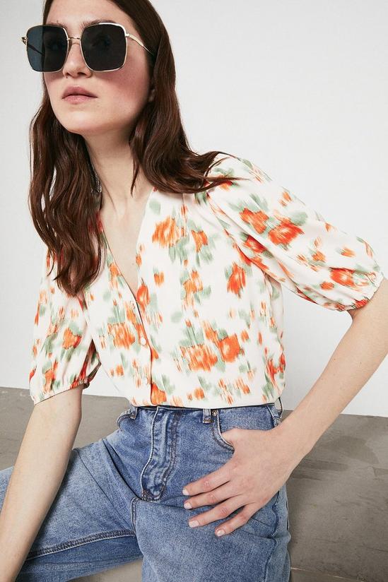 Warehouse Shirt In Blurred Floral Print 1