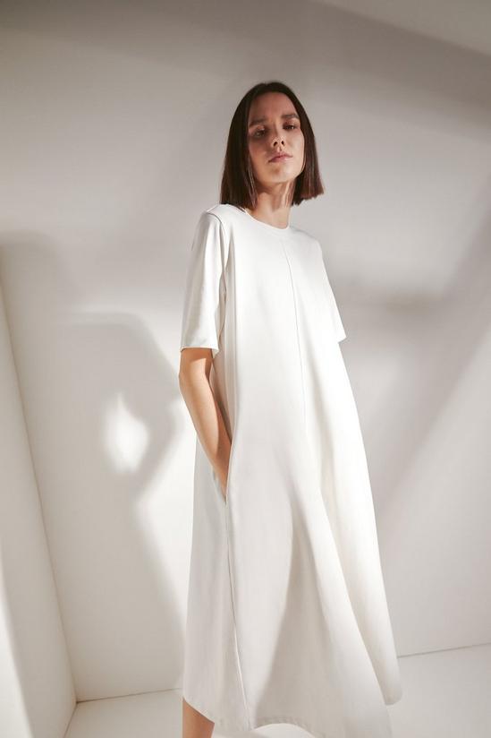Warehouse Premium Cotton Trapeze Midi Dress 1