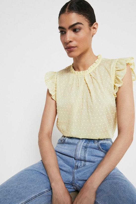 Warehouse Dobby Frill Shoulder Shell Top 1