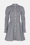 Warehouse Gingham Smocked Mini Shirt Dress thumbnail 5