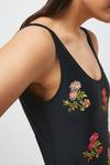 Warehouse Embroidered Floral Scoop Back Swimsuit thumbnail 2