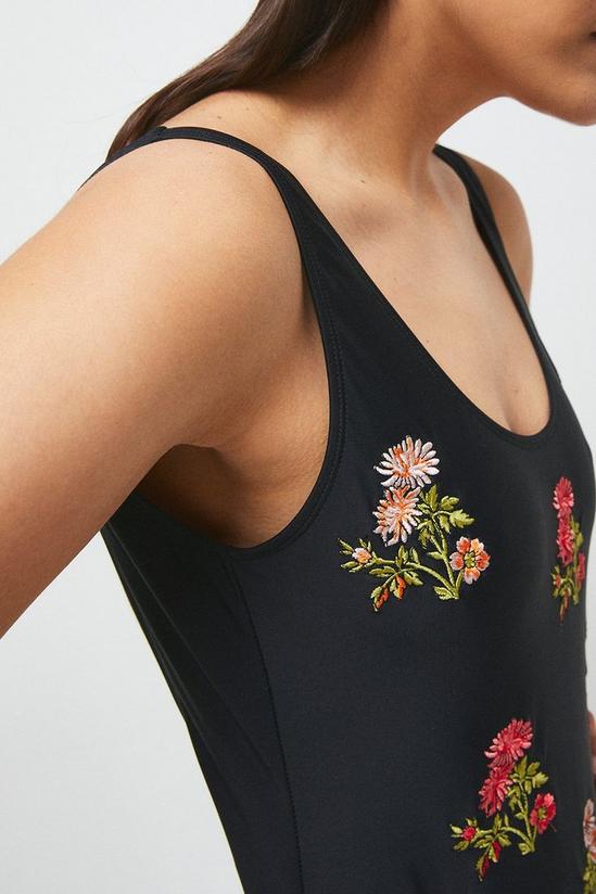 Warehouse Embroidered Floral Scoop Back Swimsuit 2
