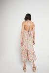 Warehouse Linen Mix Floral Print Halter Midi Dress thumbnail 3