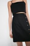 Warehouse Linen Mix Button Side Mini Skirt thumbnail 2